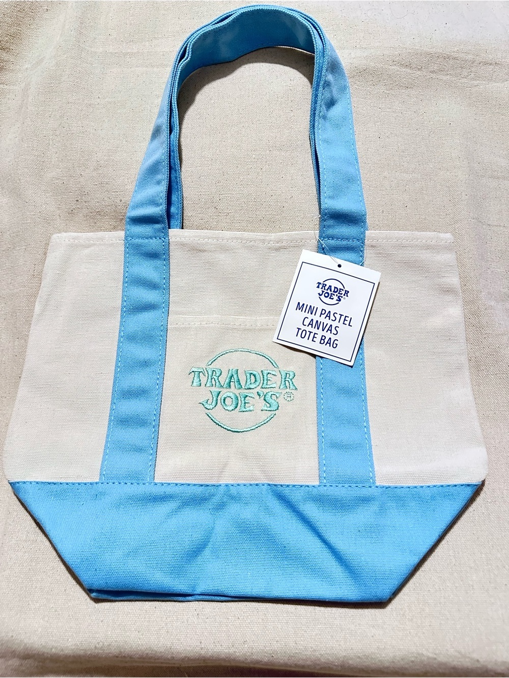 Trader Joe's | Tote | Trader Joe's Mini Tote | Light Blue - Picture 2 of 8